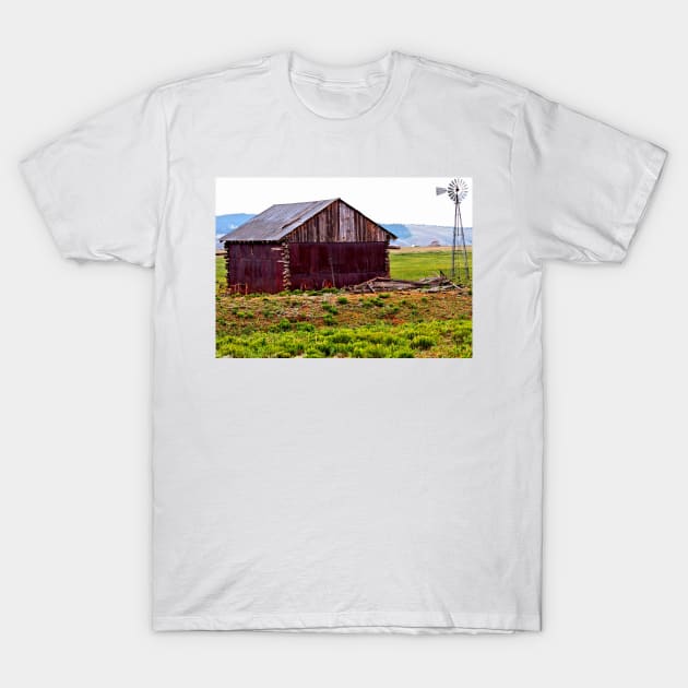 Old Colorado Barn and Windmill T-Shirt by Scubagirlamy